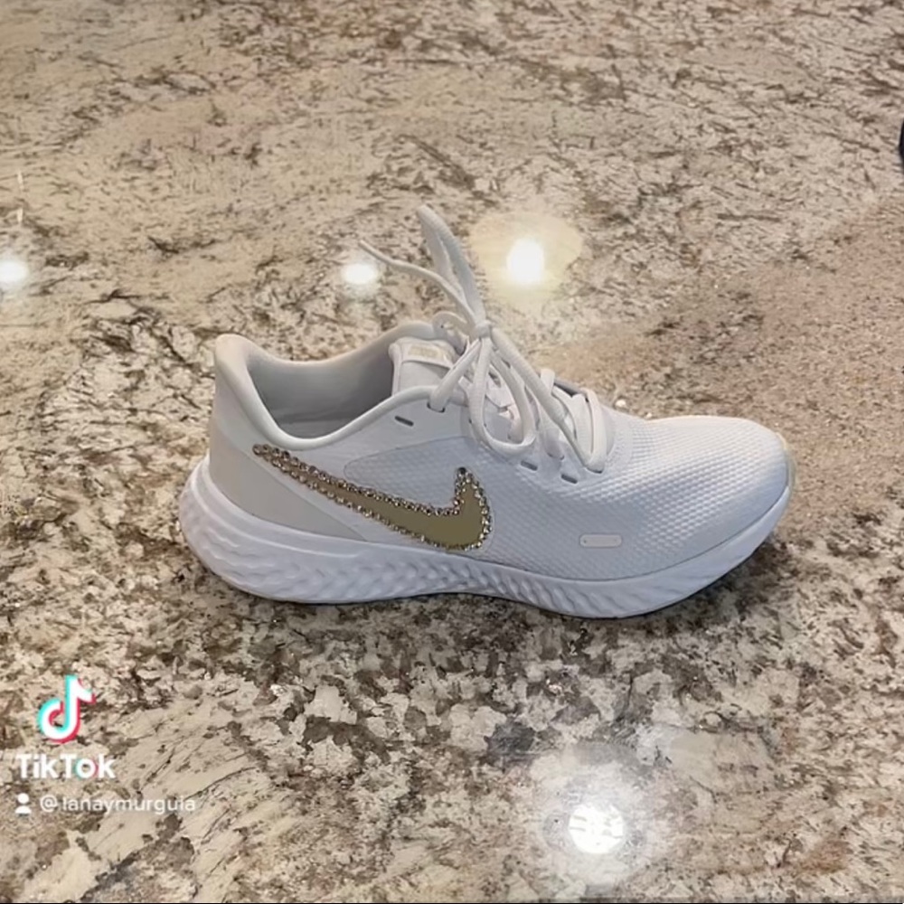 Nike blinged tennis shoes.